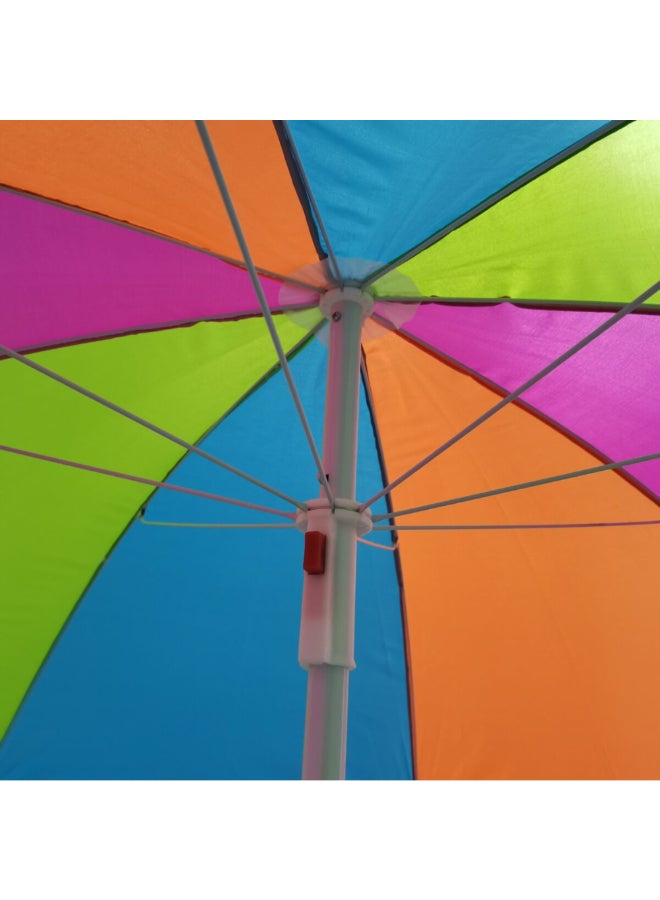 TWT Classic 8-Rib Polyester Fabric Beach Parasol Multicolour 1.6 m BU2103 - Image 2